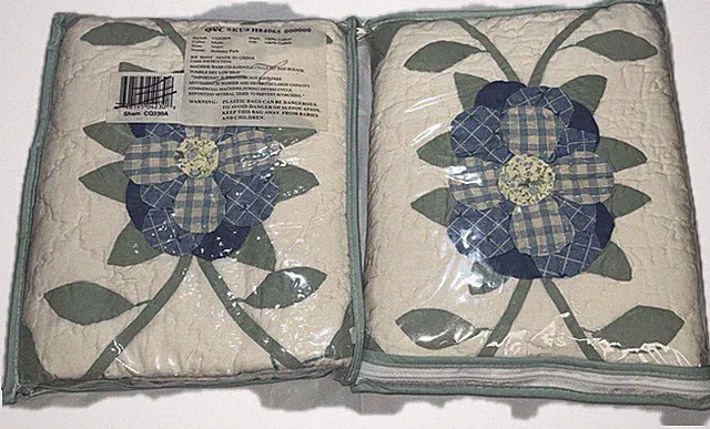 2 Vintage Quilted Pillow Shams Brand New