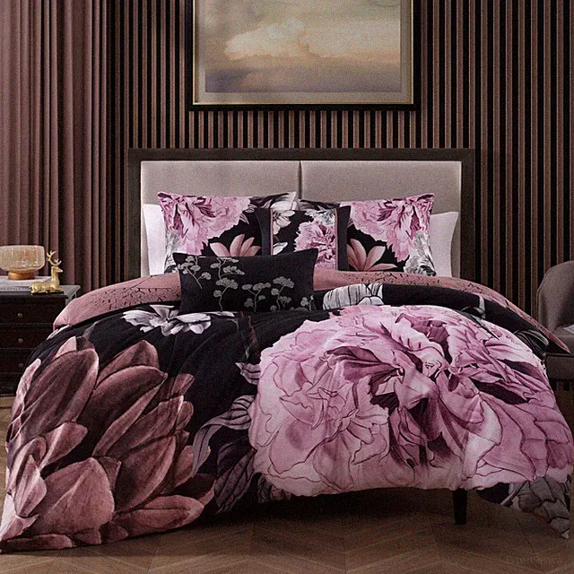 Bebejan Midnight Meadow 100% Cotton Sateen 5 Piece Reversible Comforter Set