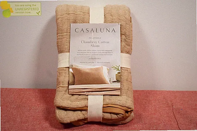 Casaluna Reversible Textured Cotton Chambray Coverlet Sham Natural Standard*