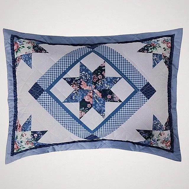 MAINSTAYS CLASSIC BLUE ROSE SHAM STANDARD 2 PACK, BLUE *NEW