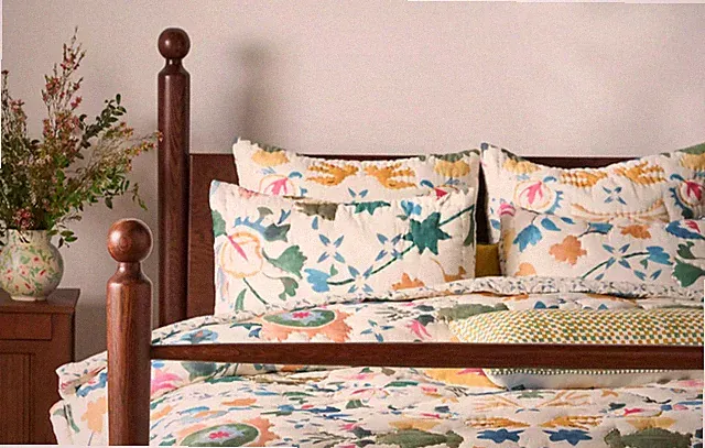 NWT ANTHROPOLOGIE Sawyer KING Printed Cotton Voile Pillow Shams Set of 2 FLORAL