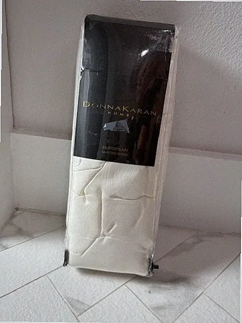 NWT Donna Karan Home Essential Silk Quilted Collection IVORY EURO Sham SRP $245