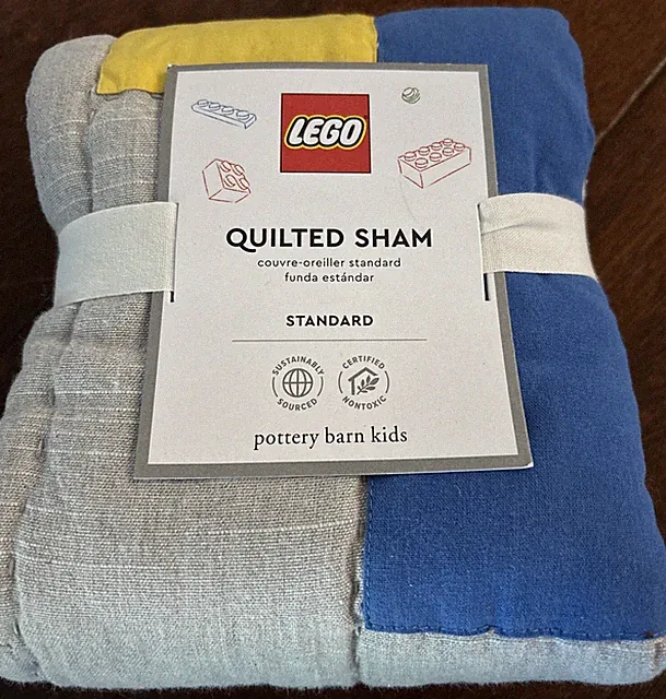 Pottery Barn Kids Lego Quilted Standard Pillow Sham New