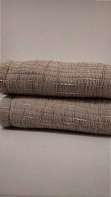 Quince Home Organic Cotton Channel Matelasse Coverlet Sham Set Taupe Standard
