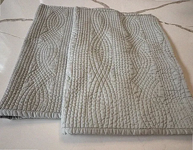 Restoration Hardware Light Blue Diamond Quilted Standard Pillow Shams - Set of 2