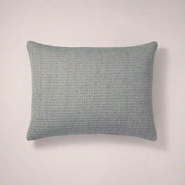 Standard Reversible Textured Cotton Chambray Coverlet Sham Dark Teal Blue